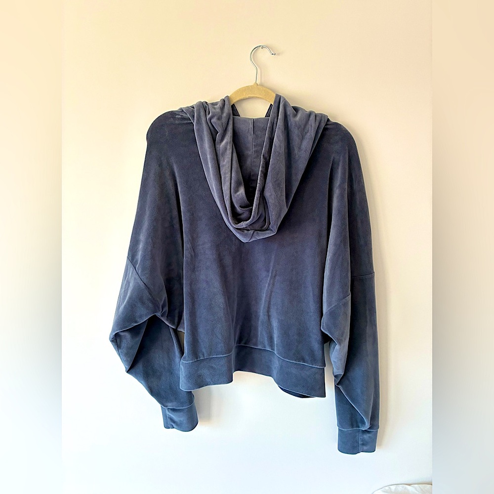 American Eagle Gray Velour Hoodie (Size M)